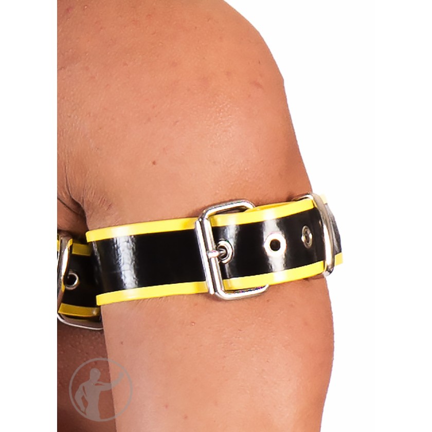 Rubber Buckle Up Arm Bands With Trim 29.5cm Bicep