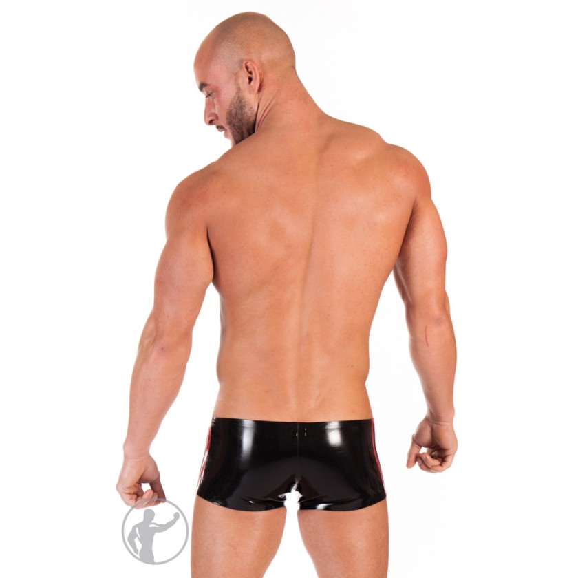 Rubber Boy Shorts With Contrasting Side Stripes