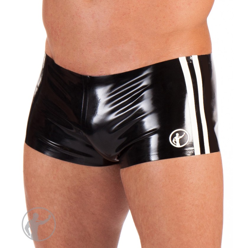 Rubber Boy Shorts With Contrasting Side Stripes