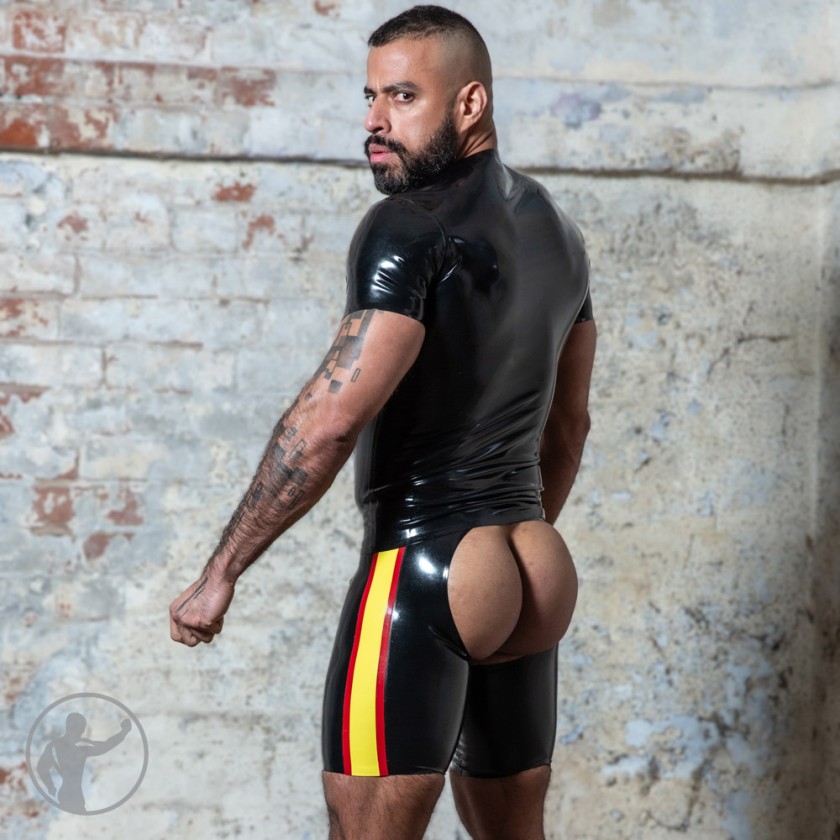 Rubber Pride Flag Chap Shorts 