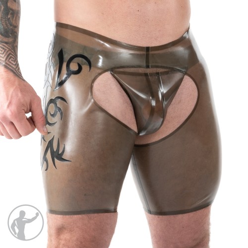Rubber Tribal Tattoo Chaps Shorts