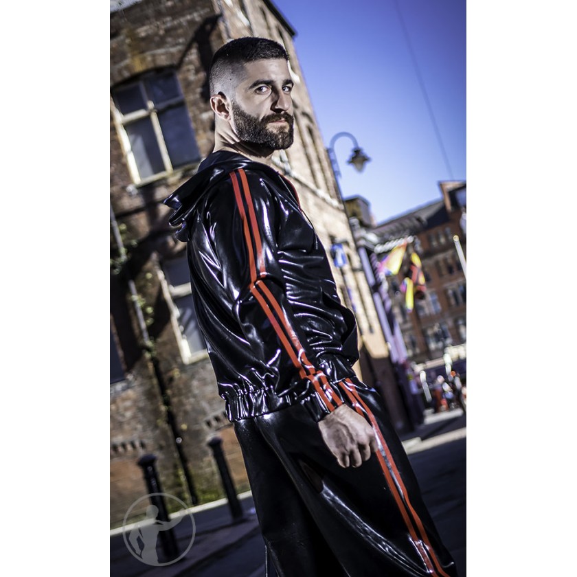 Rubber Hooded Tracksuit Top