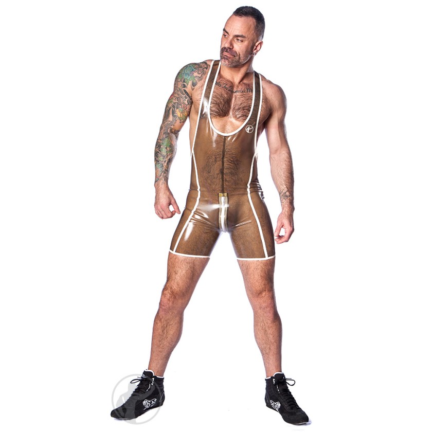 Rubber Coach Wrestling Singlet