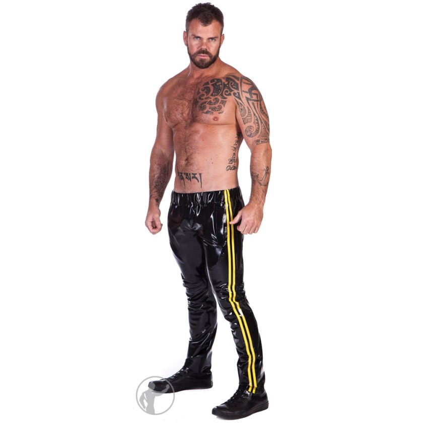 Black PVC Pants - Thru Zip  Tracksuit jacket, Latex men, Black pants