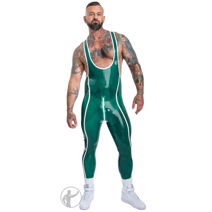 Rubber Long Leg Coach Wrestling Singlet