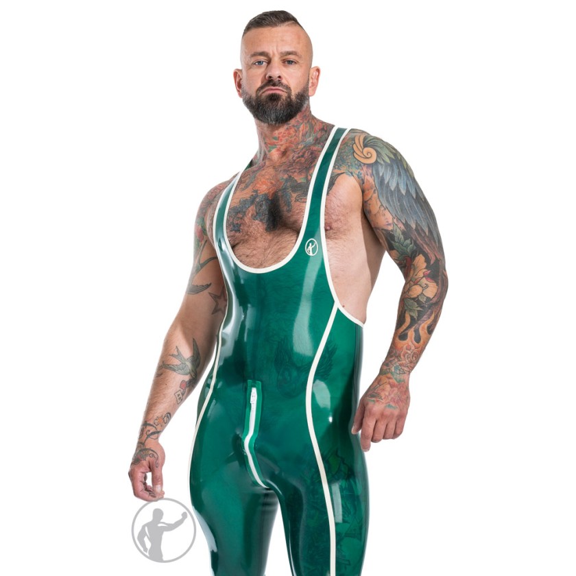 Rubber Long Leg Coach Wrestling Singlet