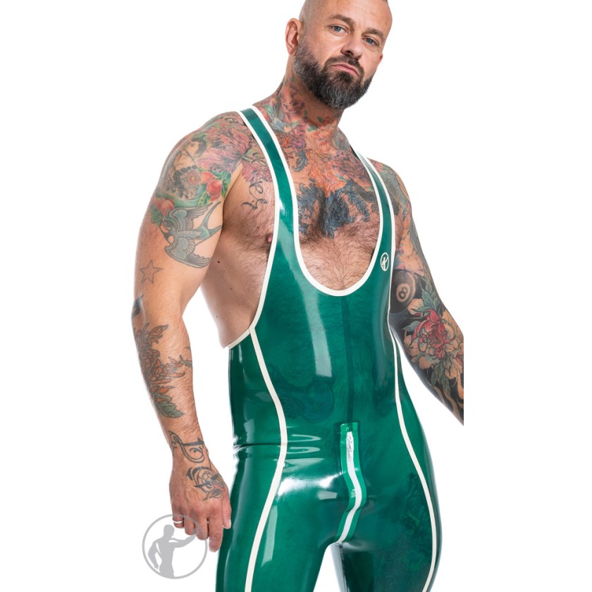 Rubber Long Leg Coach Wrestling Singlet