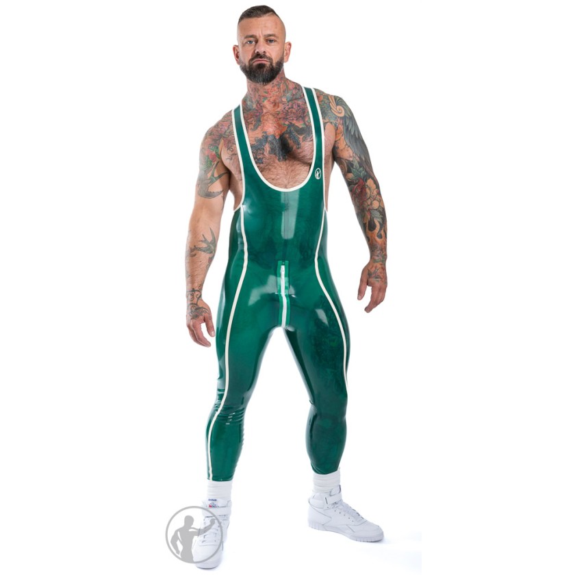 Rubber Long Leg Coach Wrestling Singlet