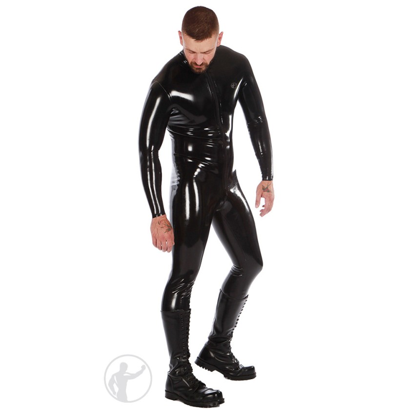 Rubber Catsuit With Thru Zip