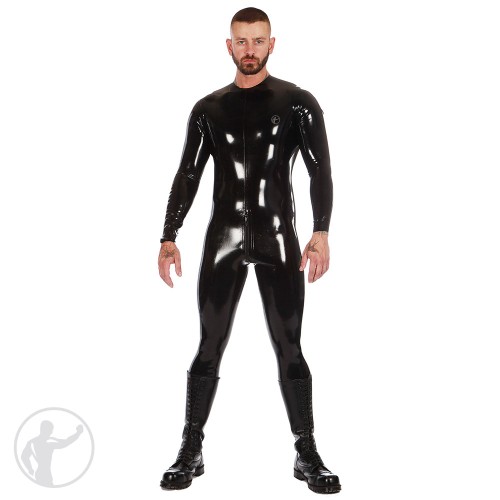 Rubber Neck Entry Catsuit Crotch Zip