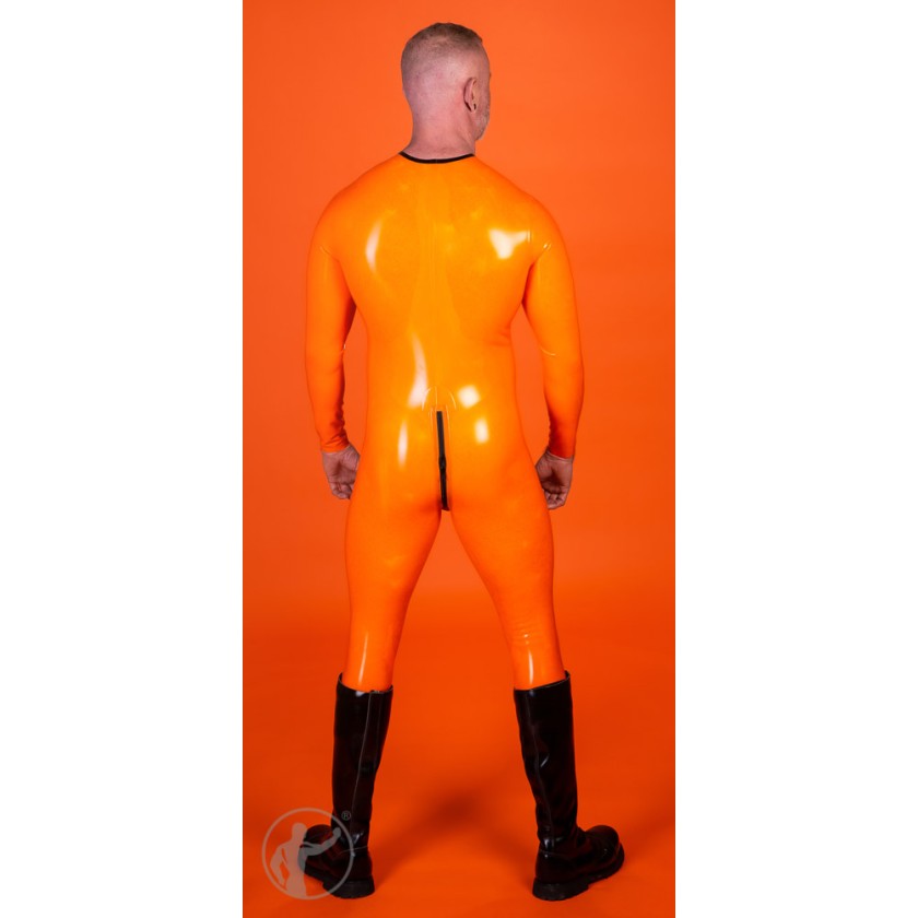 Rubber Neck Entry Catsuit With Cod Piece