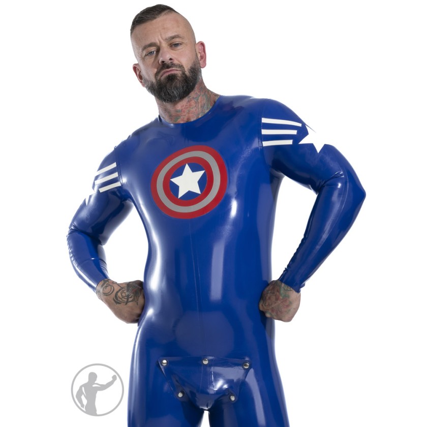 Rubber Captain America Catsuit