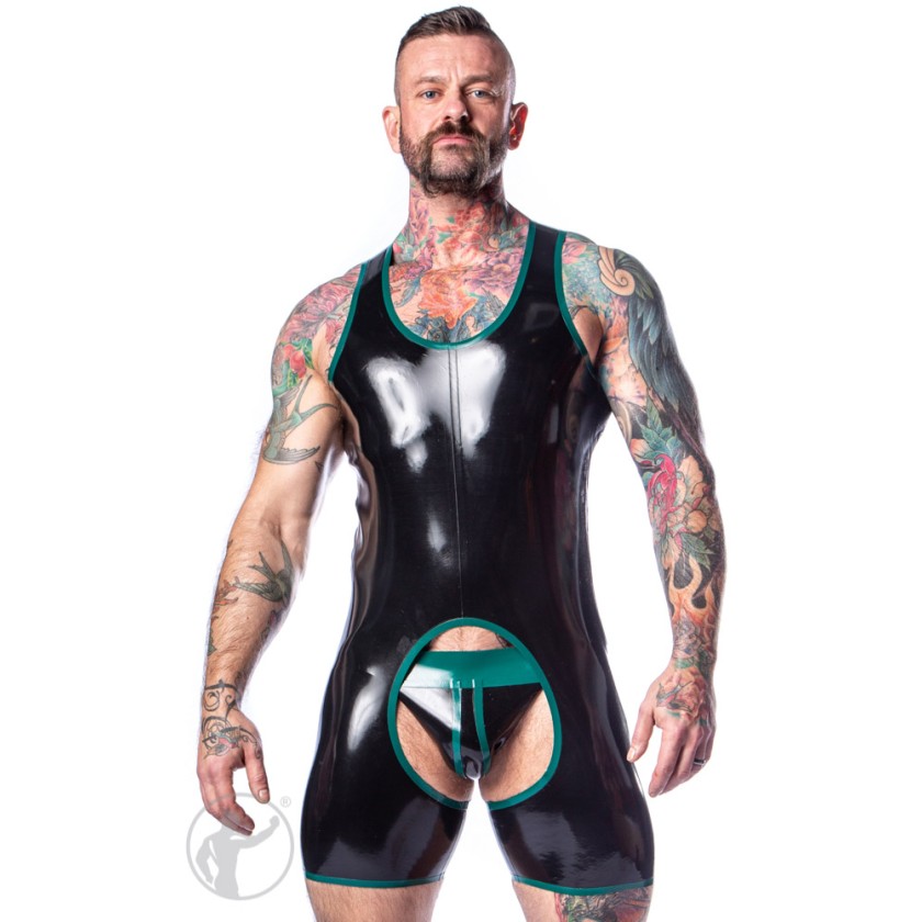 Rubber Shortie Chaps Suit