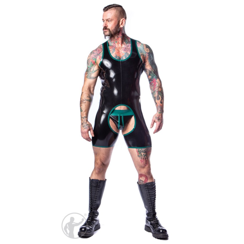 Rubber Shortie Chaps Suit