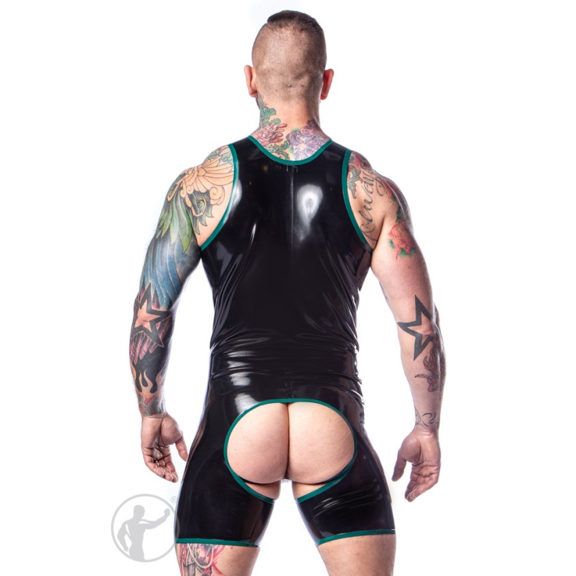 Rubber Shortie Chaps Suit