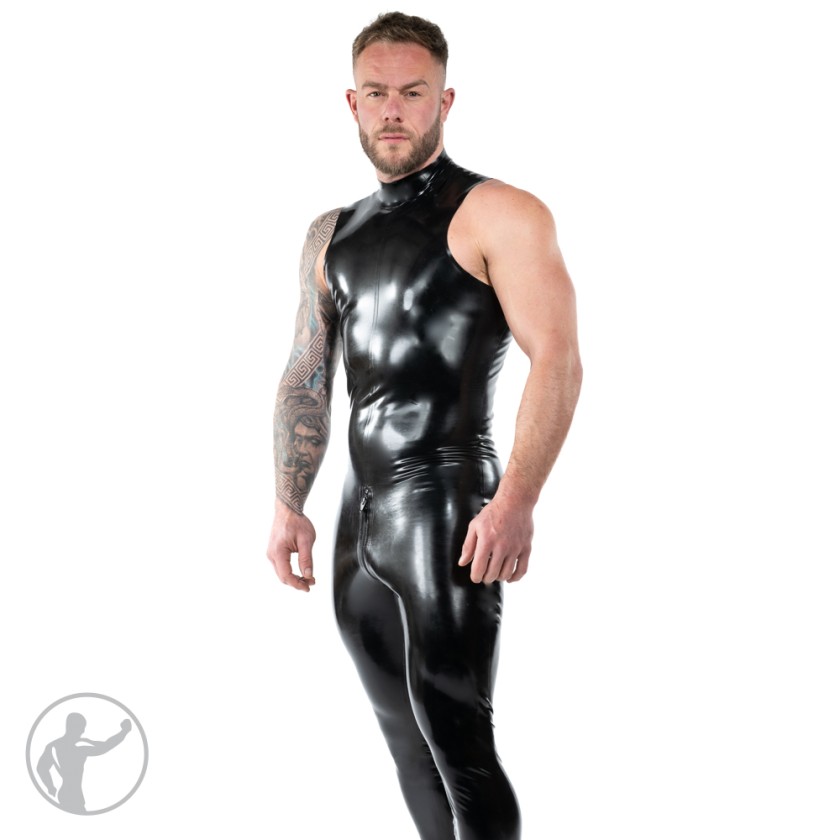 Rubber Neck Entry Sleeveless Catsuit