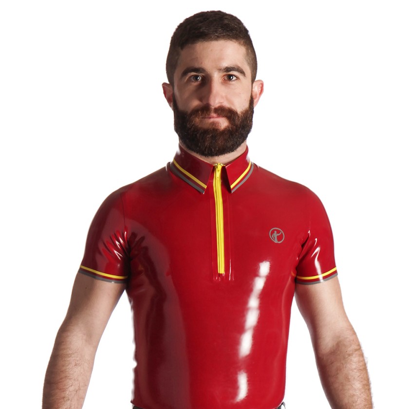 Rubber Zip Front Polo Shirt