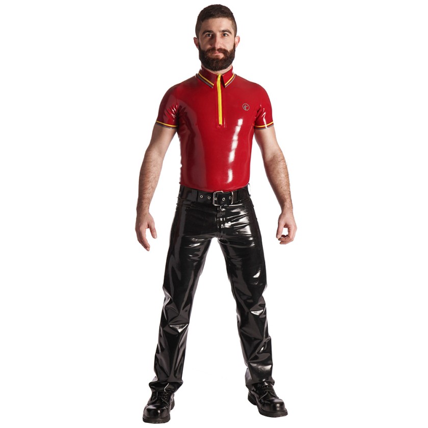 Rubber Zip Front Polo Shirt