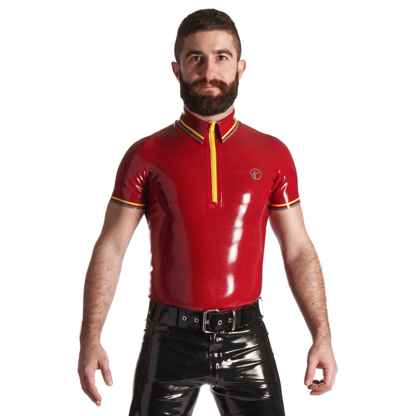 Rubber Zip Front Polo Shirt