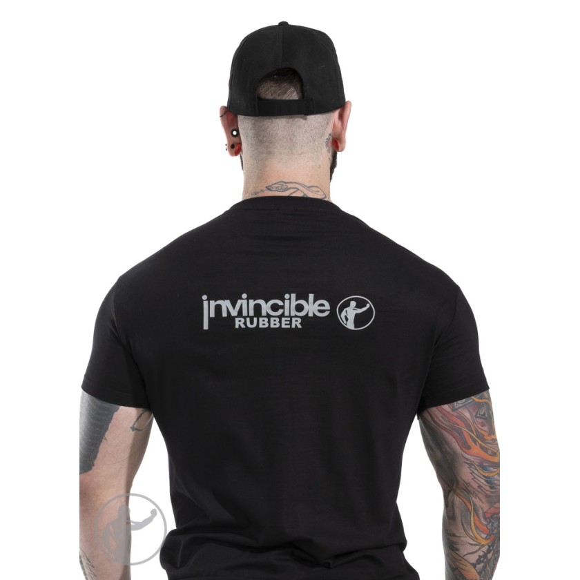 Cotton Black T-Shirt With Invincible Logo
