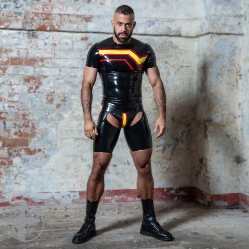 Rubber Pride Flag T-shirt, Chap Shorts & Jock