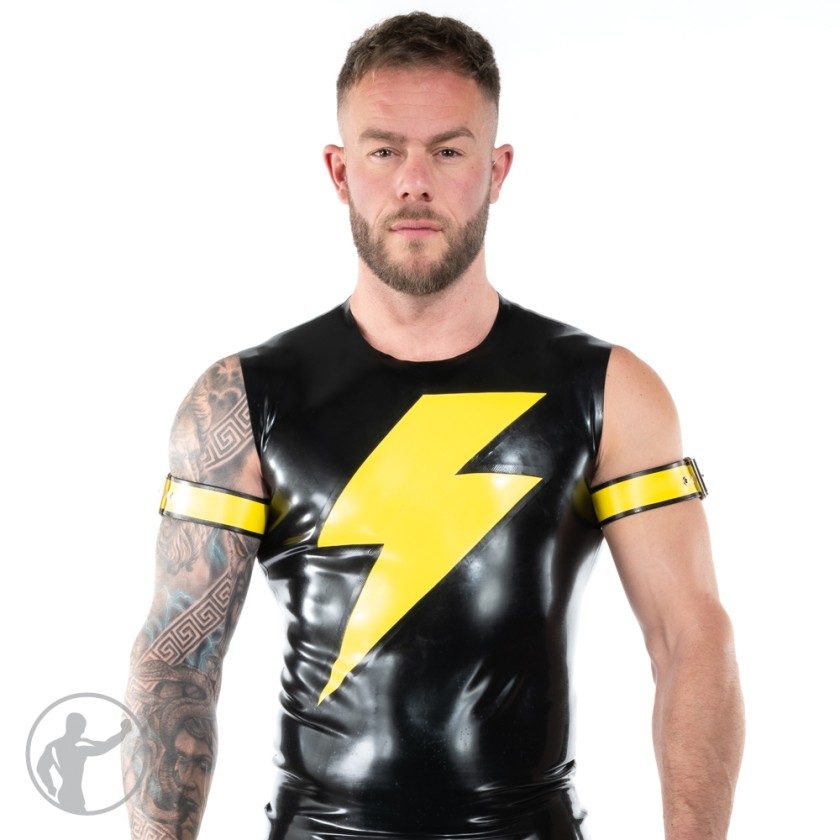 Rubber Sleeveless T-Shirt with Lightning Bolt