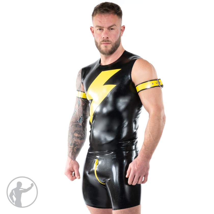 Rubber Sleeveless T-Shirt with Lightning Bolt