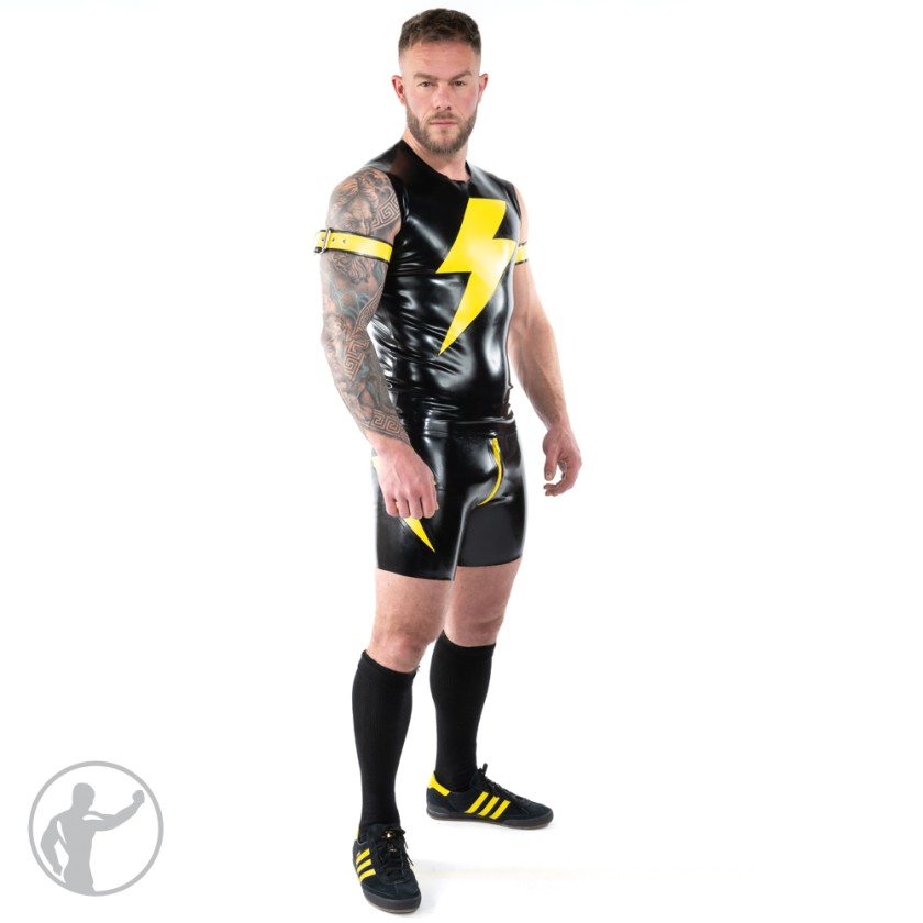 Rubber Sleeveless T-Shirt with Lightning Bolt