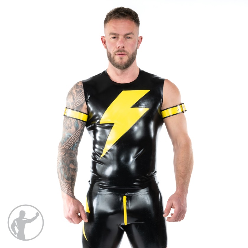 Rubber Sleeveless T-Shirt with Lightning Bolt