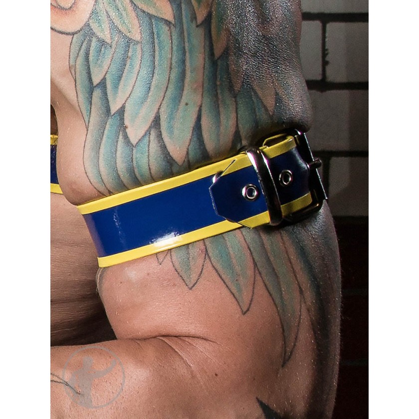 Rubber Buckle Up Arm Bands With Trim 29.5cm Bicep