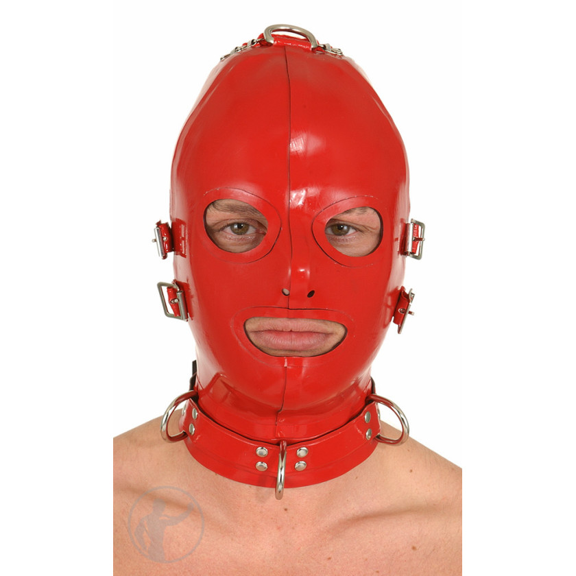 Rubber Hood Buckle Blindfold & Ball Gag