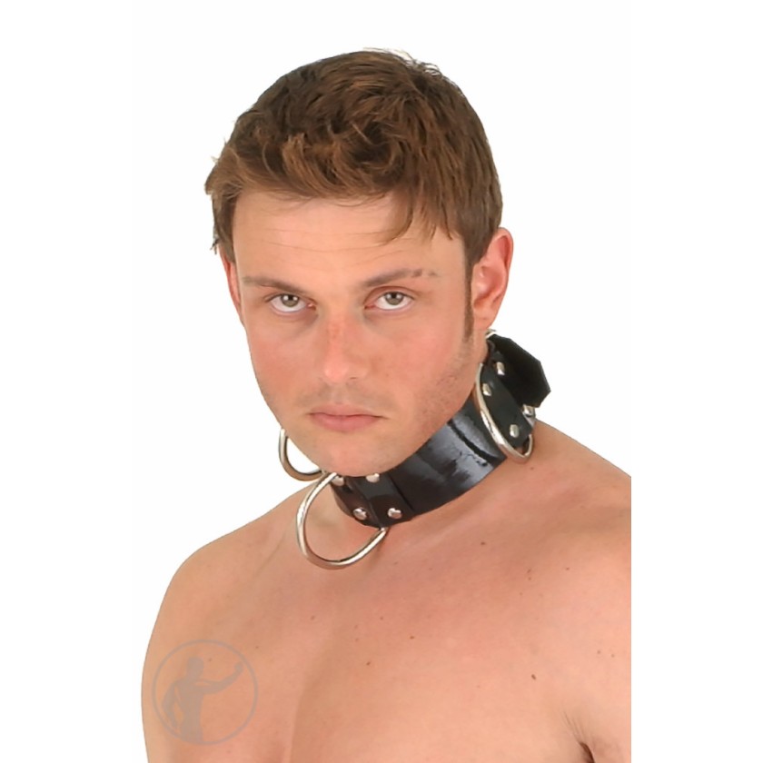 Rubber Premium 5cm 2" Slave Collar 3 D-rings 14" Collar Size