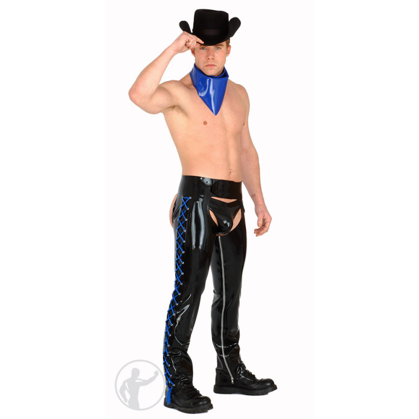Rubber Chaps With Lace Up Sides