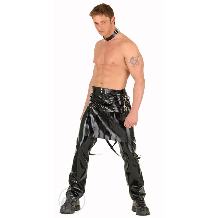 Rubber Bondage Jeans Front Kilt