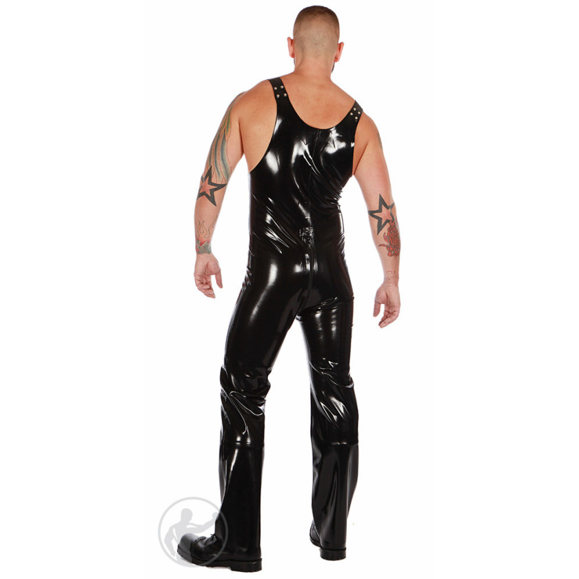 Rubber Dungarees With Thru Zip