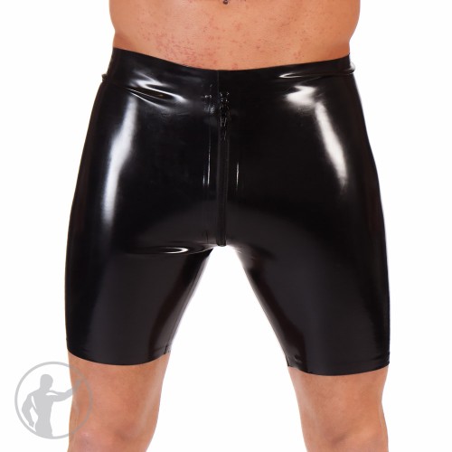 Rubber Cycle Shorts Crotch Zip