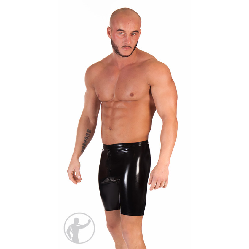 Rubber Cycle Shorts Crotch Zip