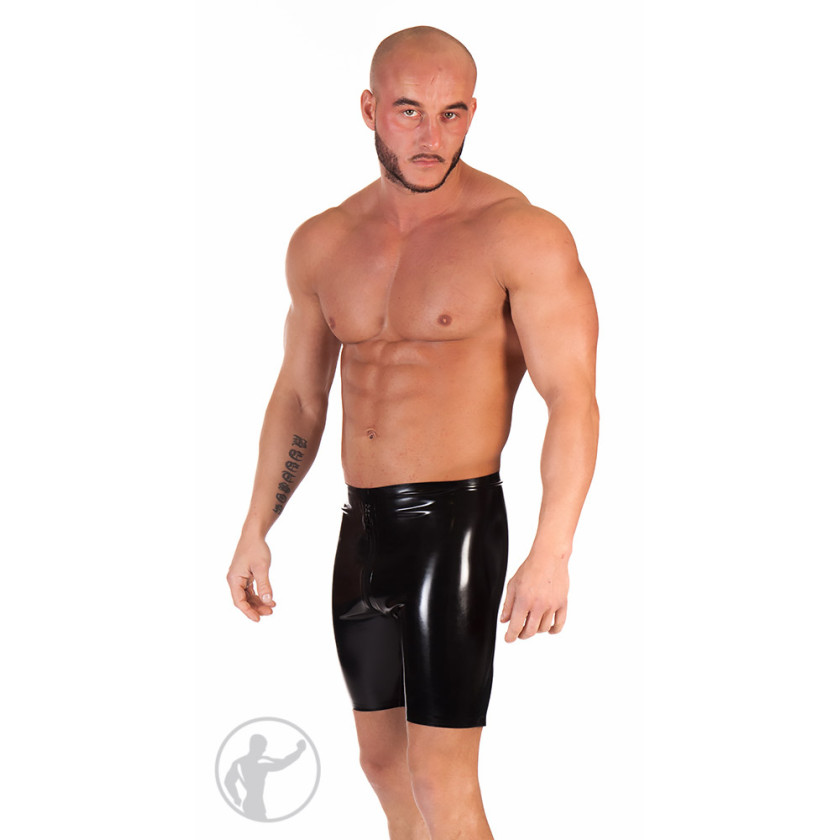 Premium Rubber Cycle Shorts With Crotch Zip