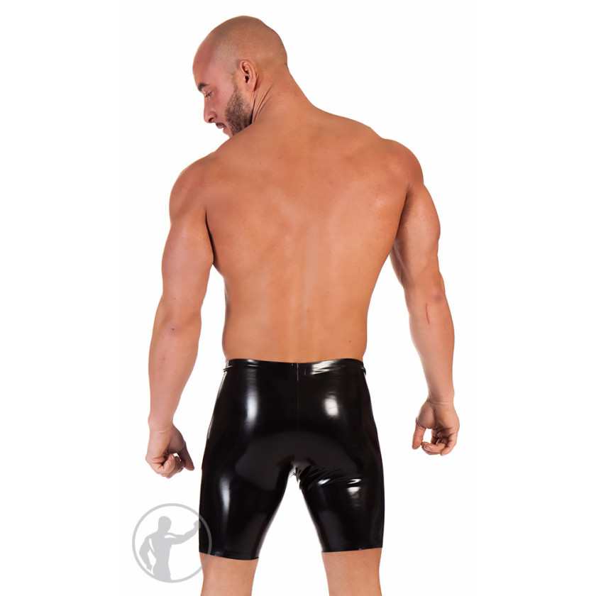 Rubber Cycle Shorts Crotch Zip