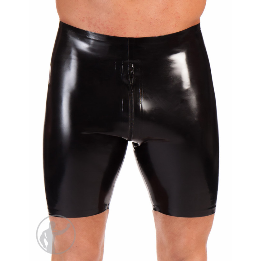 Classic Style Rubber Latex Cycle Shorts with an all round zip