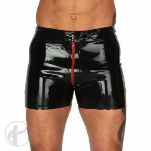 Rubber Boxer Shorts Contrasting Crotch zip