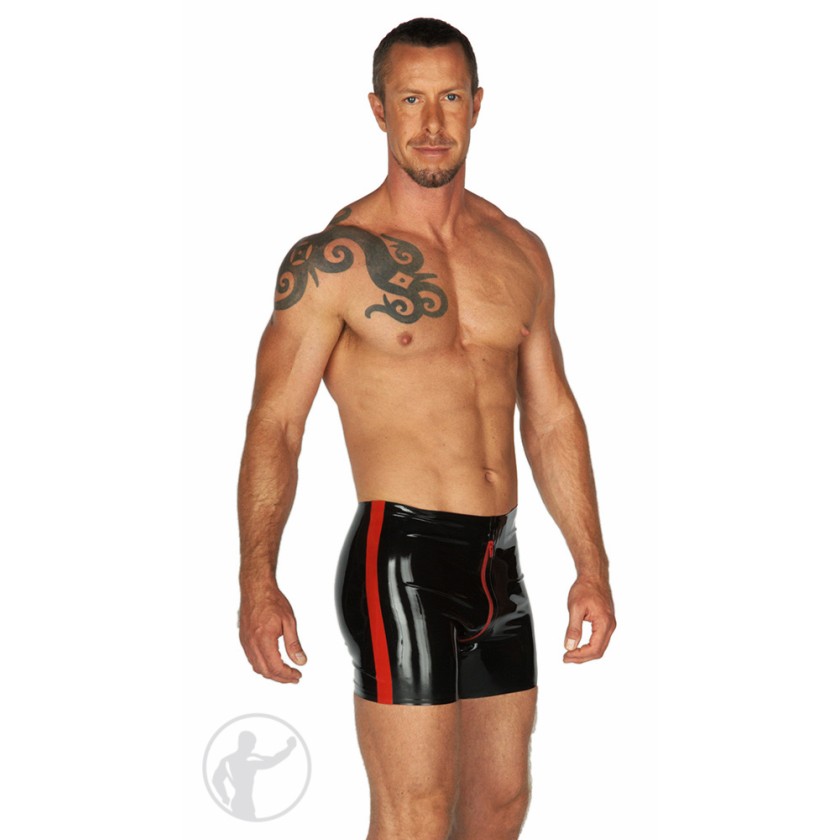 Rubber Boxer Shorts Contrasting Crotch zip