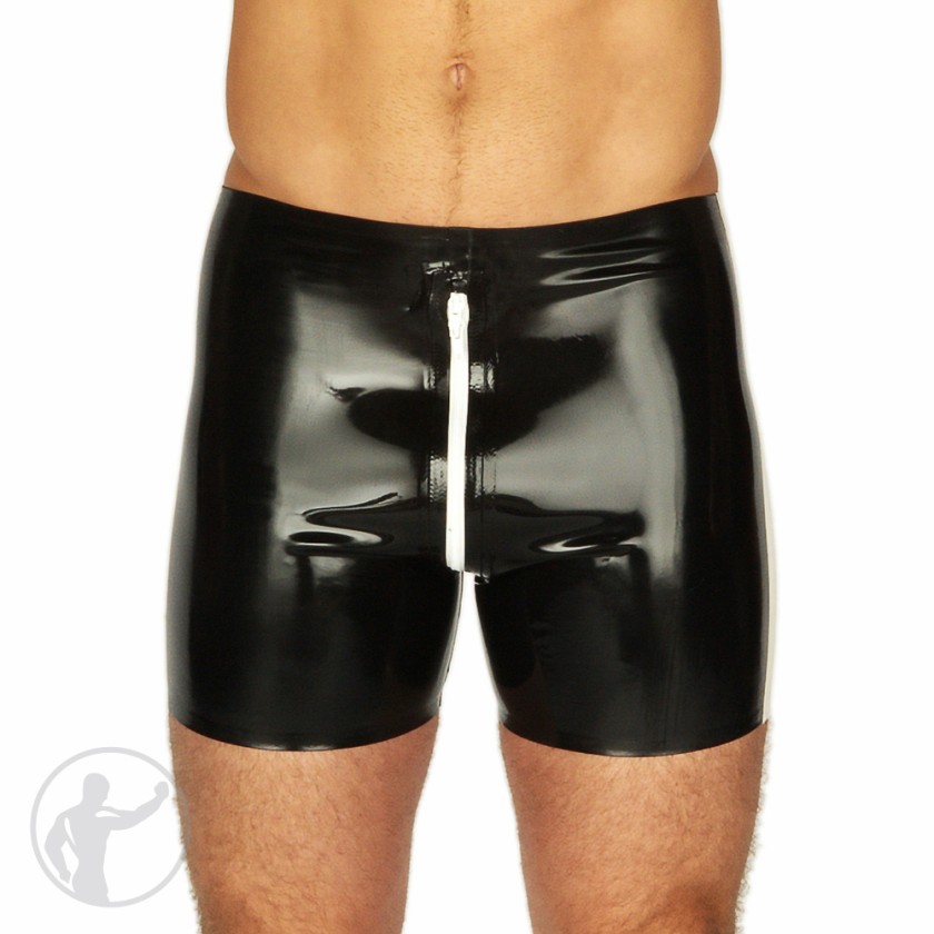 Rubber Boxer Shorts Contrasting Thru Zip XL