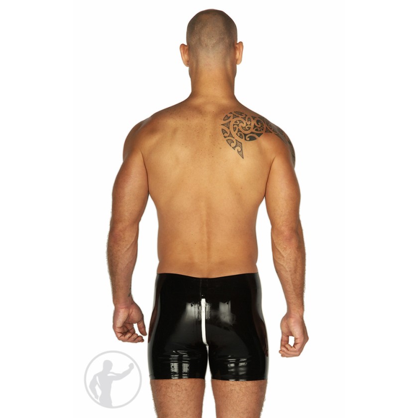 Rubber Boxer Shorts Contrasting Thru Zip