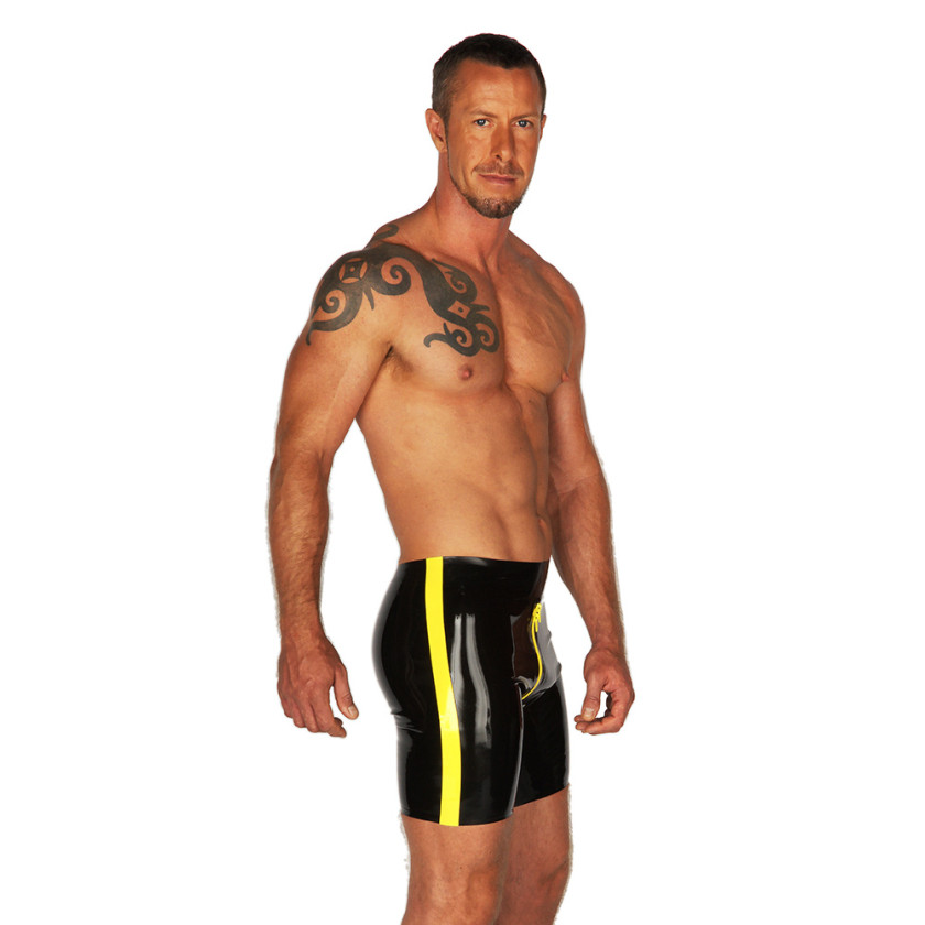 Rubber Cycle Shorts Contrasting Thru Zip