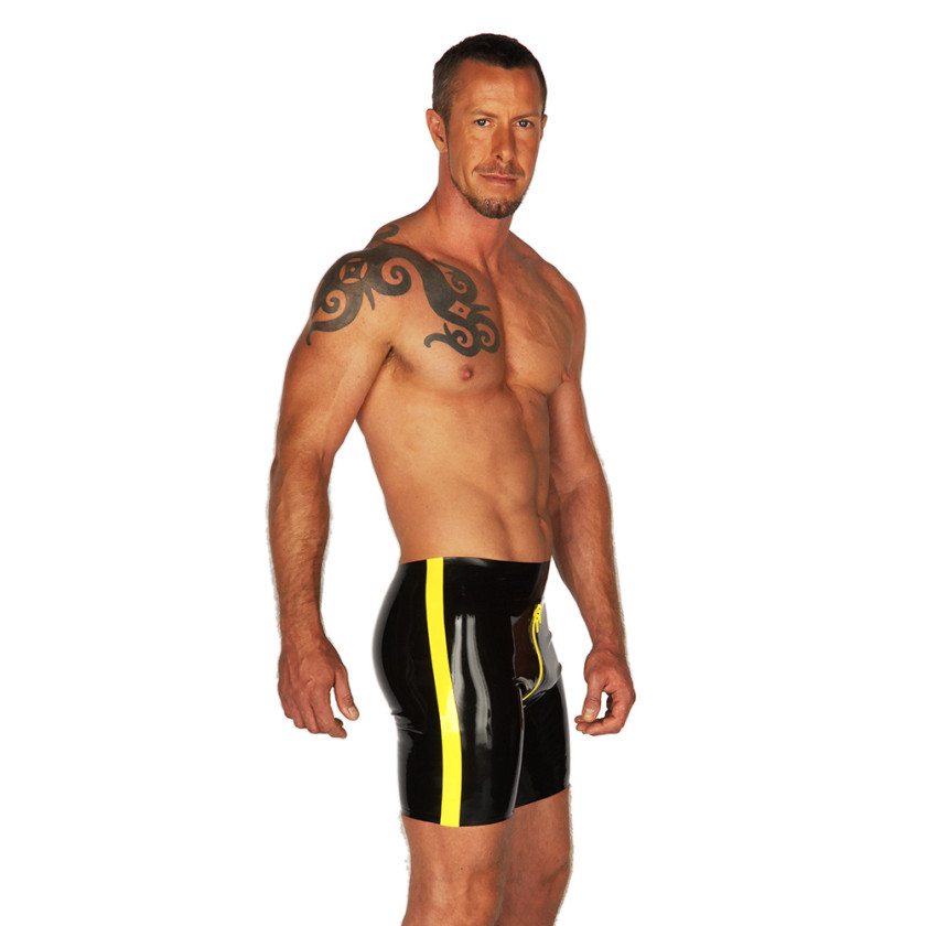 Rubber Cycle Shorts Contrasting Thru Zip S XL