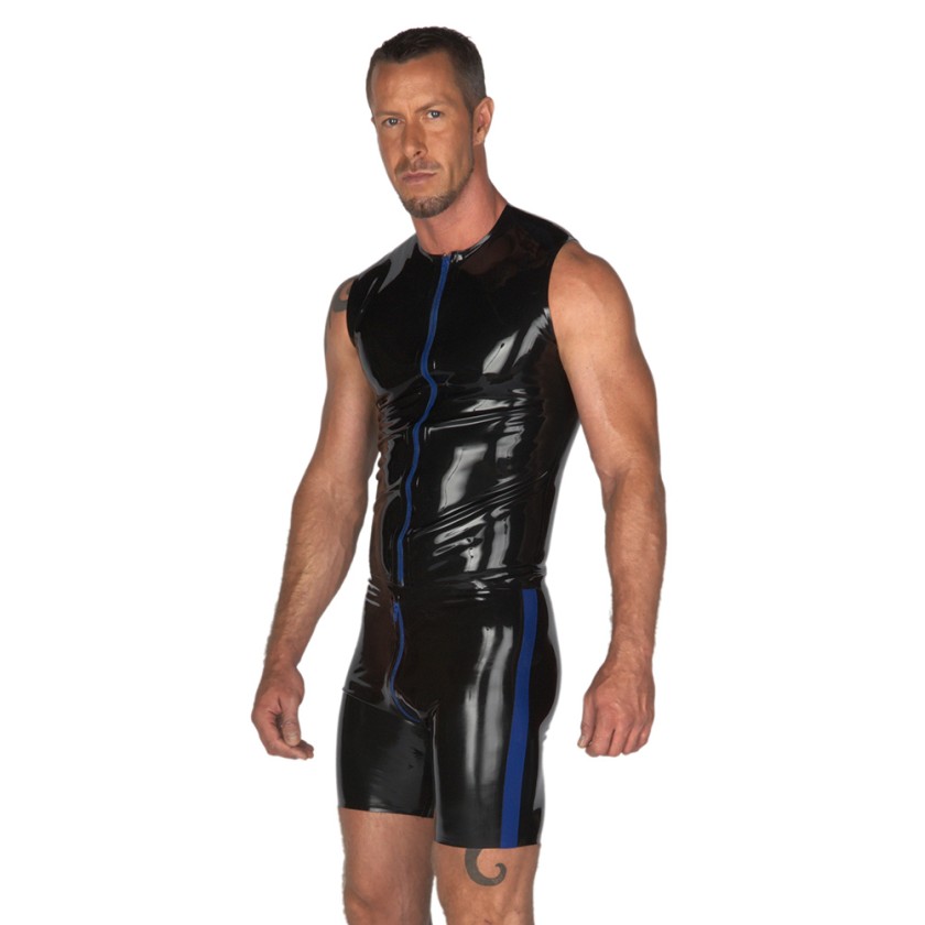 Premium Rubber Cycle Shorts With Contrasting Crotch Zip