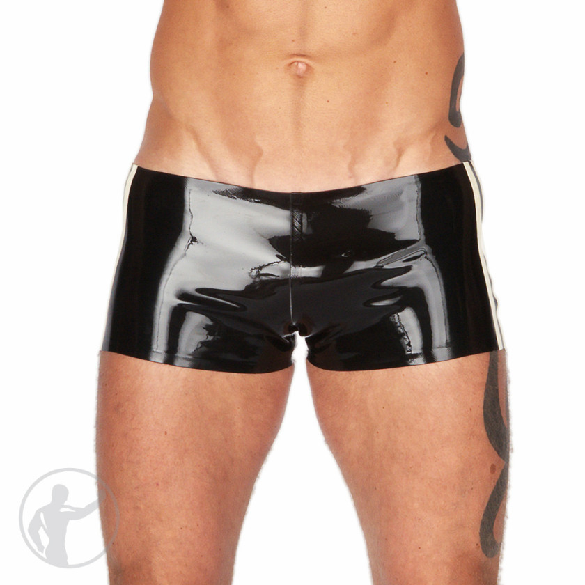 Rubber Boy Shorts with Pouch and Crotch Zip Small