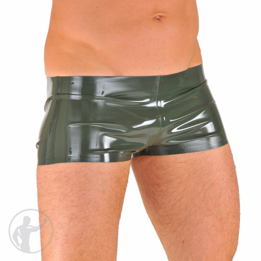 Rubber Boy Shorts with Pouch and Crotch Zip Small