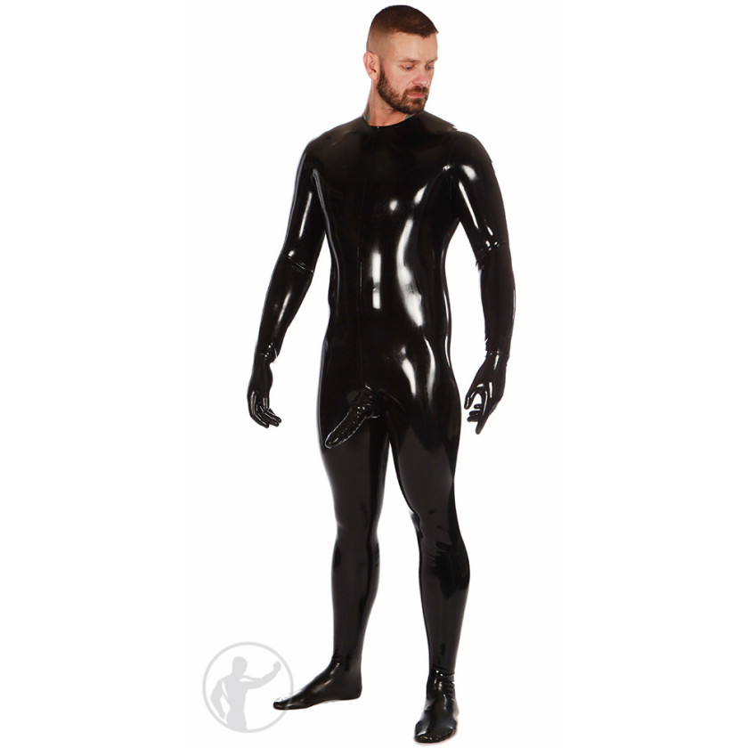 Rubber Neck Entry Catsuit With Attached Sheath Socks & Gloves